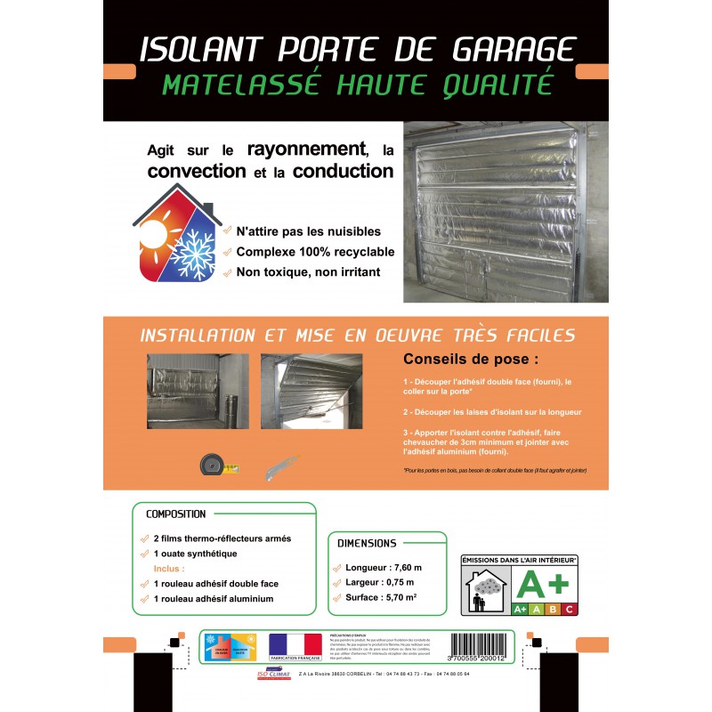 Kit d'isolation de porte de garage ACTIS L.8 x l.0.75 x Ep.6 mm